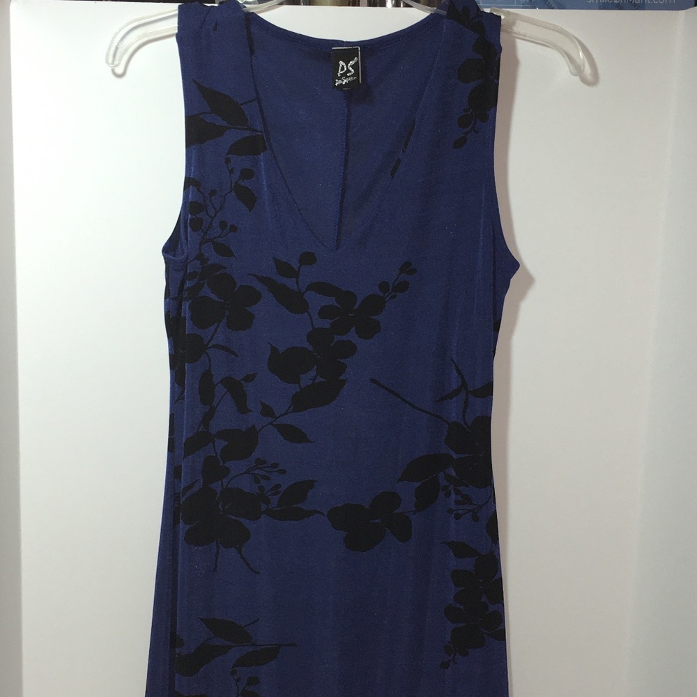 EUC NAVY AND BLACK BODYCON DRESS - SIZE MED